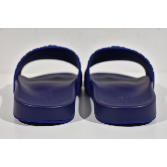 Versace Medusa Palazzo Blue Rubber Logo Slide Pool Sandal Flip Flop Flat 42 9 - Picture 11 of 12